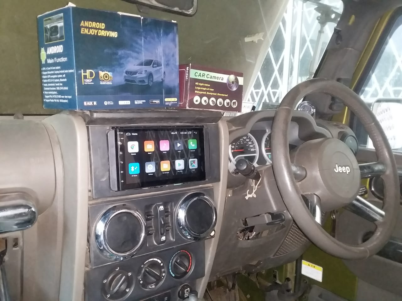 Android Car Radio stereo installed in a Jeep Wrangler - Bass N Treble